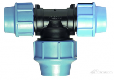 PP 25 x 32 x 25 T-Stück 90° mit vergrößertem Mittelabgang